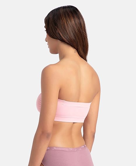 Jockey 1545 Women’s Wirefree Padded Bandeau Bra – Full Coverage with Removable Pads & Detachable Straps
